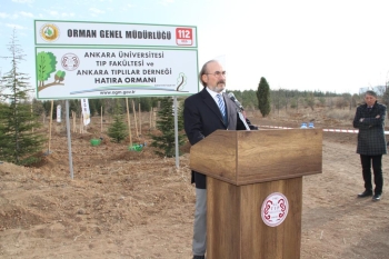 Prof. Dr. Osman İlhan Ankara Üniversitesi Tıp Fakültesi ve Ankara Tıplılar Derneği Hatıra Ormanı'nda 